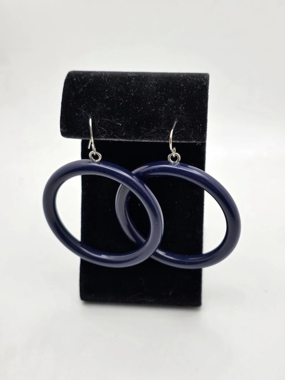 Navy Oversized Hoop Earrings
